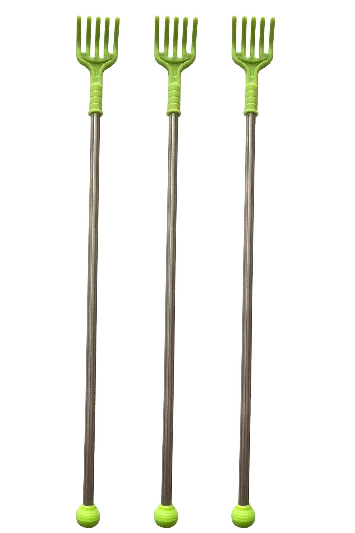 3 Adet Yeşil Metal Saplı Sırt Kayışıcı Sırt Kaşıma Çubuğu 42 Cm