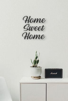 Home Sweet Home Üçlü Lazer Kesim Ahşap Duvar Yazısı efhome-0117