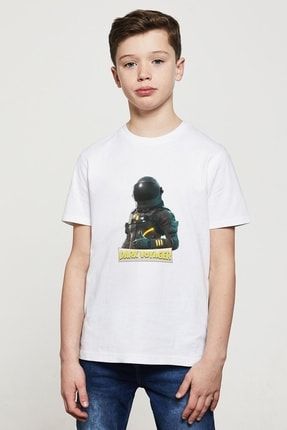 Fortnite Dark Voyager Baskılı Unisex Çocuk Beyaz T-shirt BGA10112-COCTS