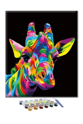 Sayılarla Boyama Seti - Renkli Zürafa 40x50cm 110