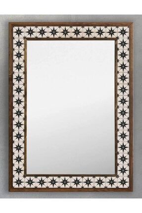 Ahşap Çerçeveli Mozaik (mermer) Ayna 53x73 Cm Seramik-star-yıldız-karo Desenli AYN5070-045