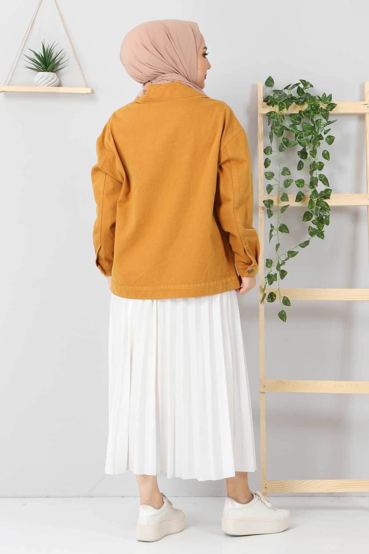 Denim jacket deals with tan sleeves