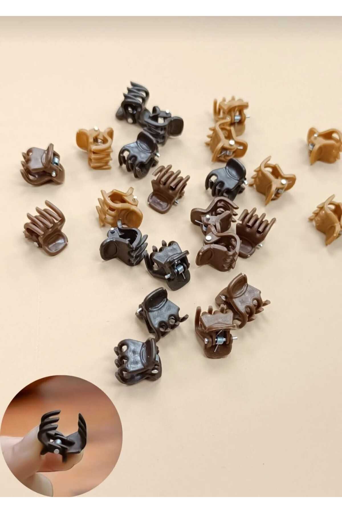 Unbreakable 100 Pieces Brown Tiny Nail Latch Hair Clips