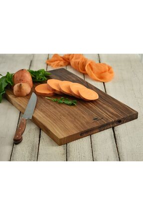 HİCOWOOD Extra Kalın Şef Tipi Doğal Ceviz Kesme Tahtası –45x30x3 cm – Lazerle...