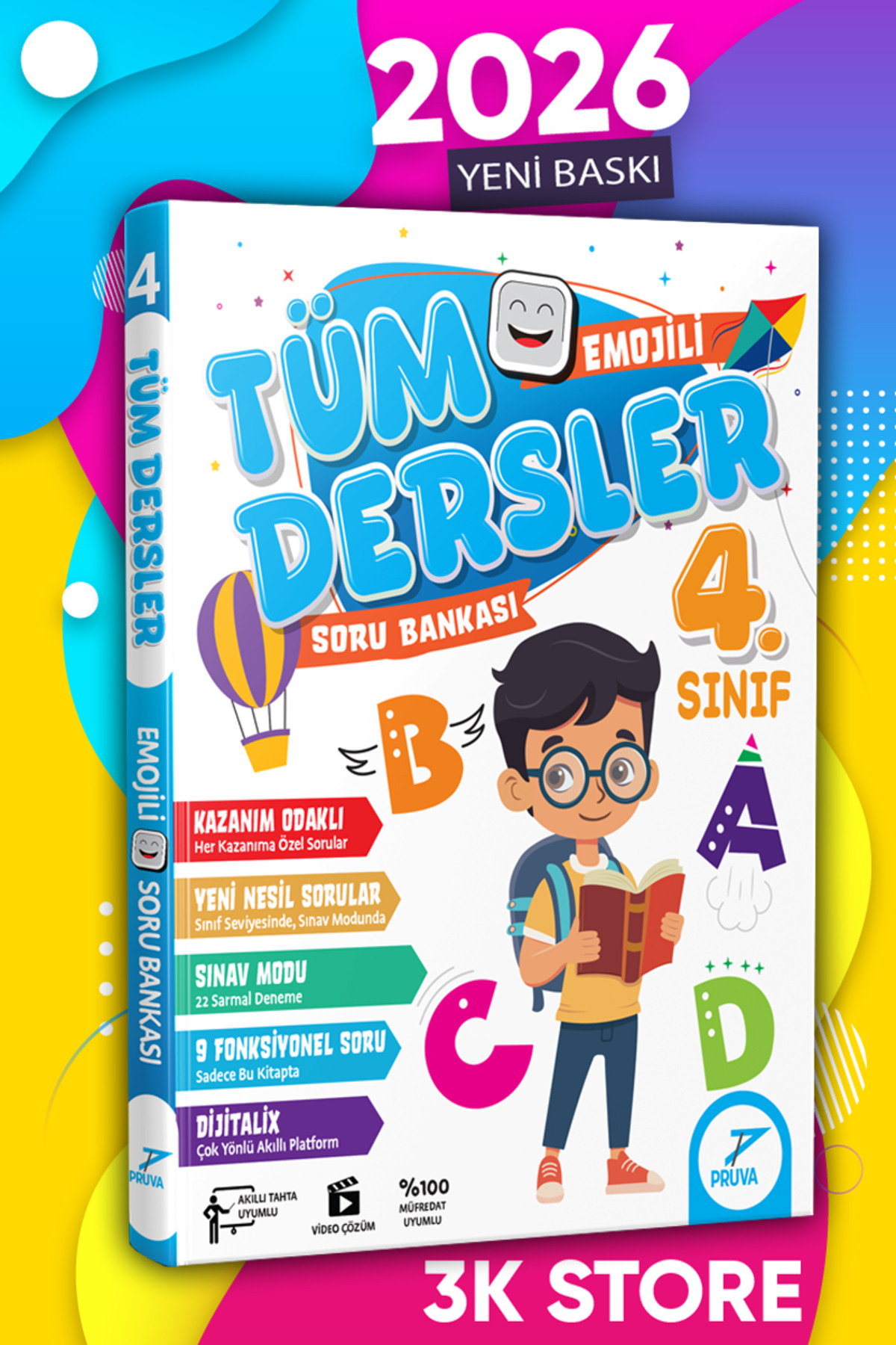 Pruva Akademi 2026 Pruva 4. Sınıf Tüm Dersler Emojili Soru Bankası