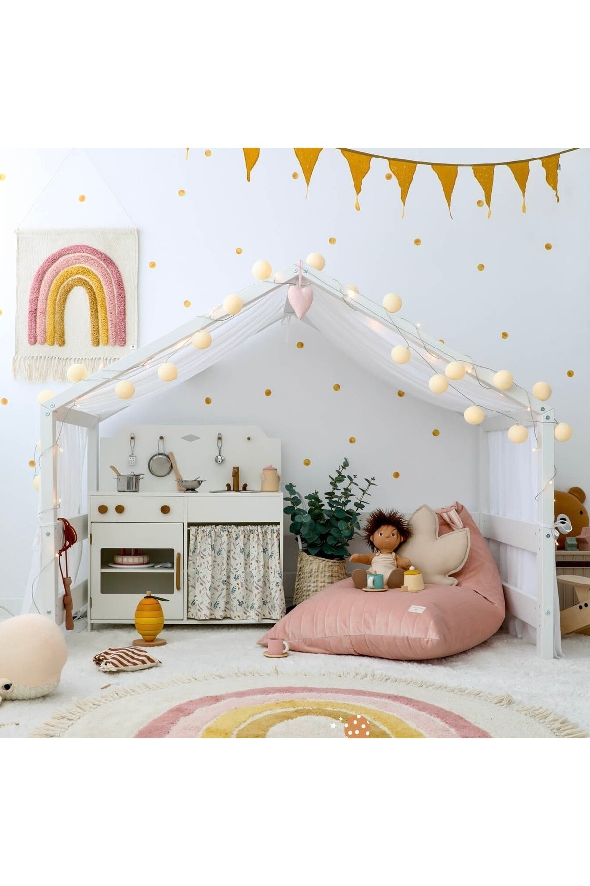 Hubb Montessori yatak cibinliği bebek odası dekor çocuk odası gölgelik