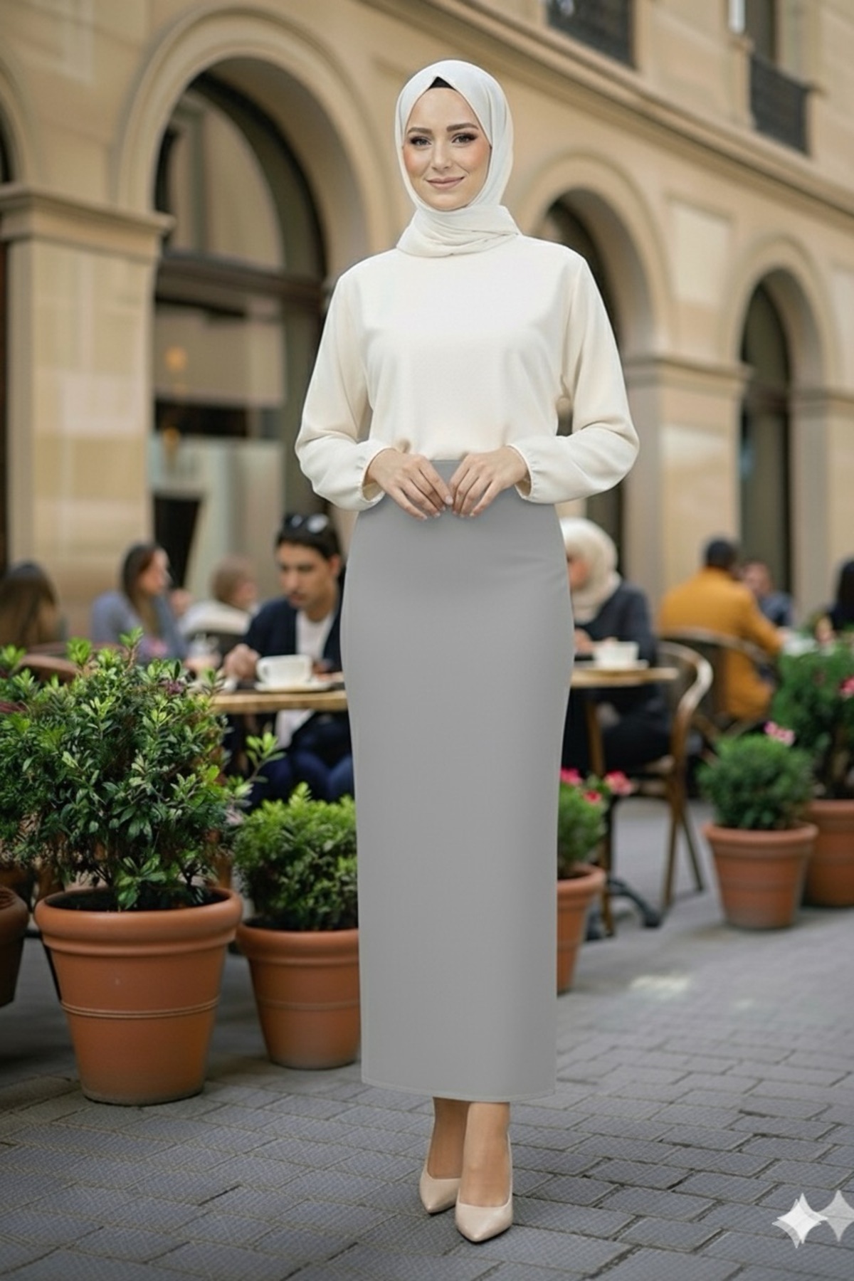 asilmoda Düz Uzun Siyah Kalem Etek