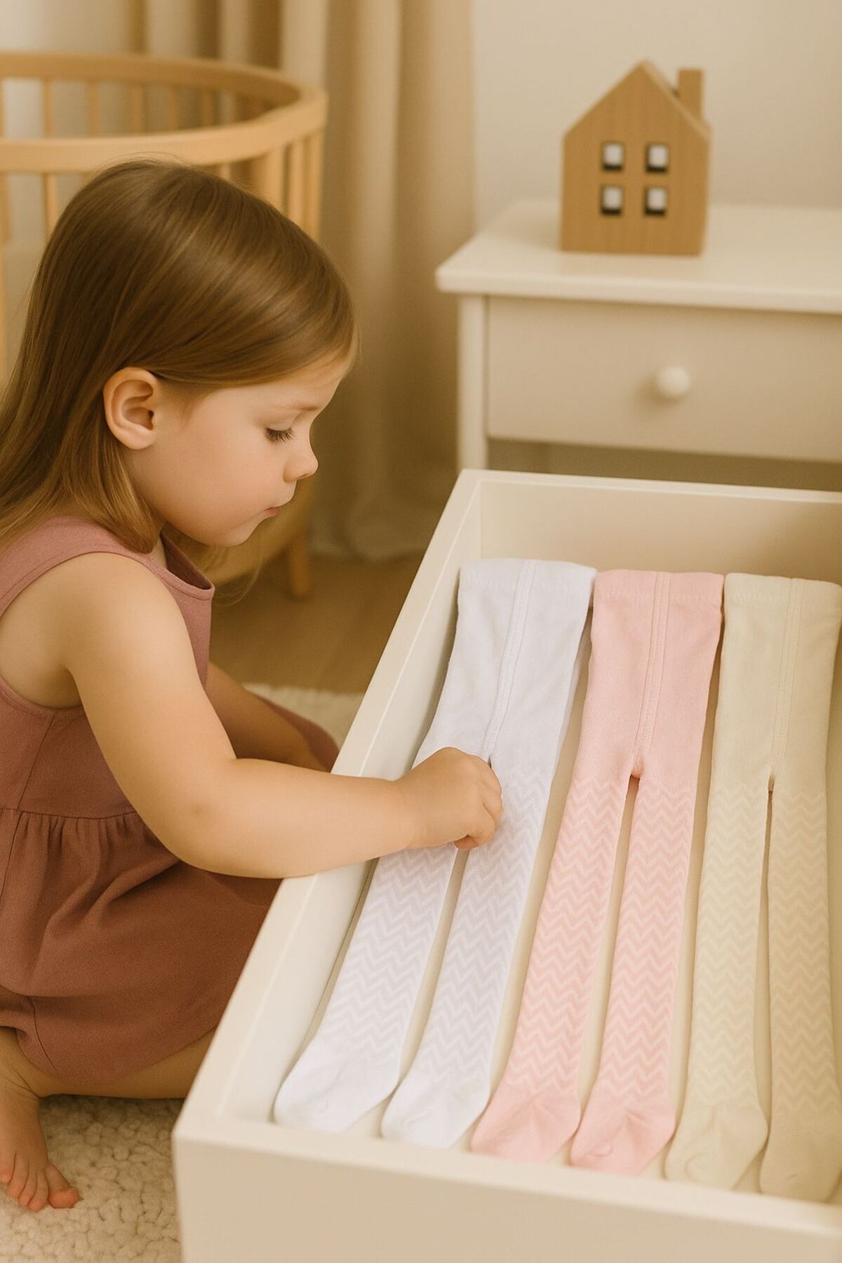 Pico Baby 3'lü Kız Bebek & Çocuk Pamuklu Külotlu Çorap Renkli Desenli fotoğrafı 3 (önizleme)