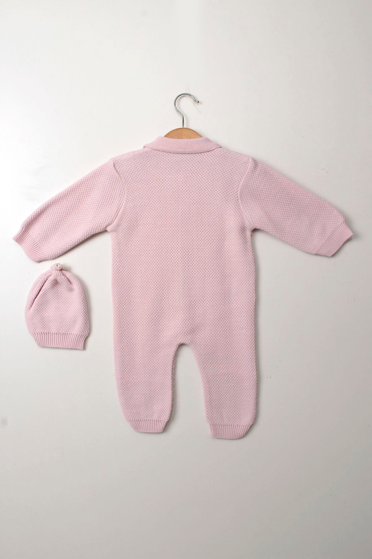 Çocuksan Baby&Kids Wear Kız Erkek Unisex Bebek Örme Düğme Detaylı Şapkalı Triko Yenidoğan Tulum Takımı fotoğrafı 5 (önizleme)