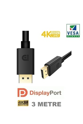 SHOW PRiME 3 Metre Displayport Dp Kablo 1080p@ 360hz, 2k@ 240hz, 4k@ 144hz