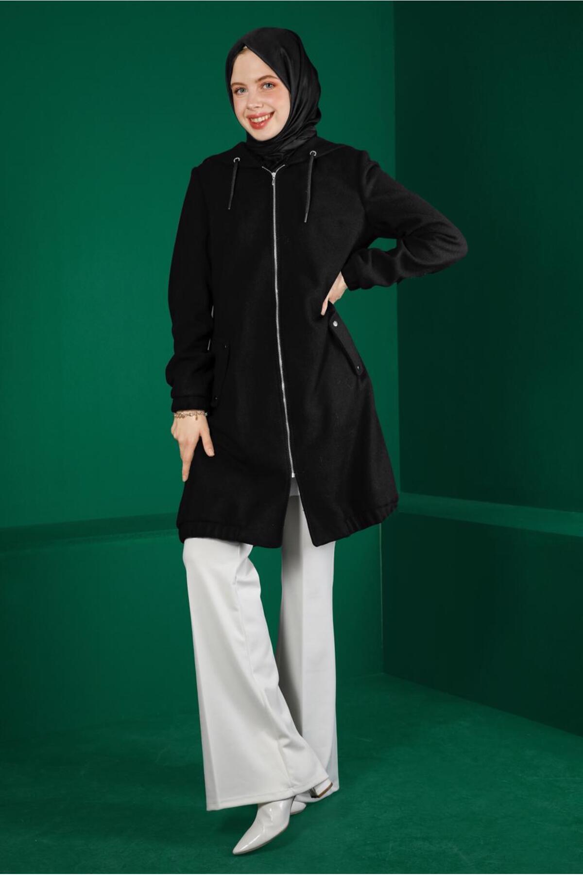 آلوینا پالتو زیپ‌دار کلاه‌دار ۹۰۲۵۷