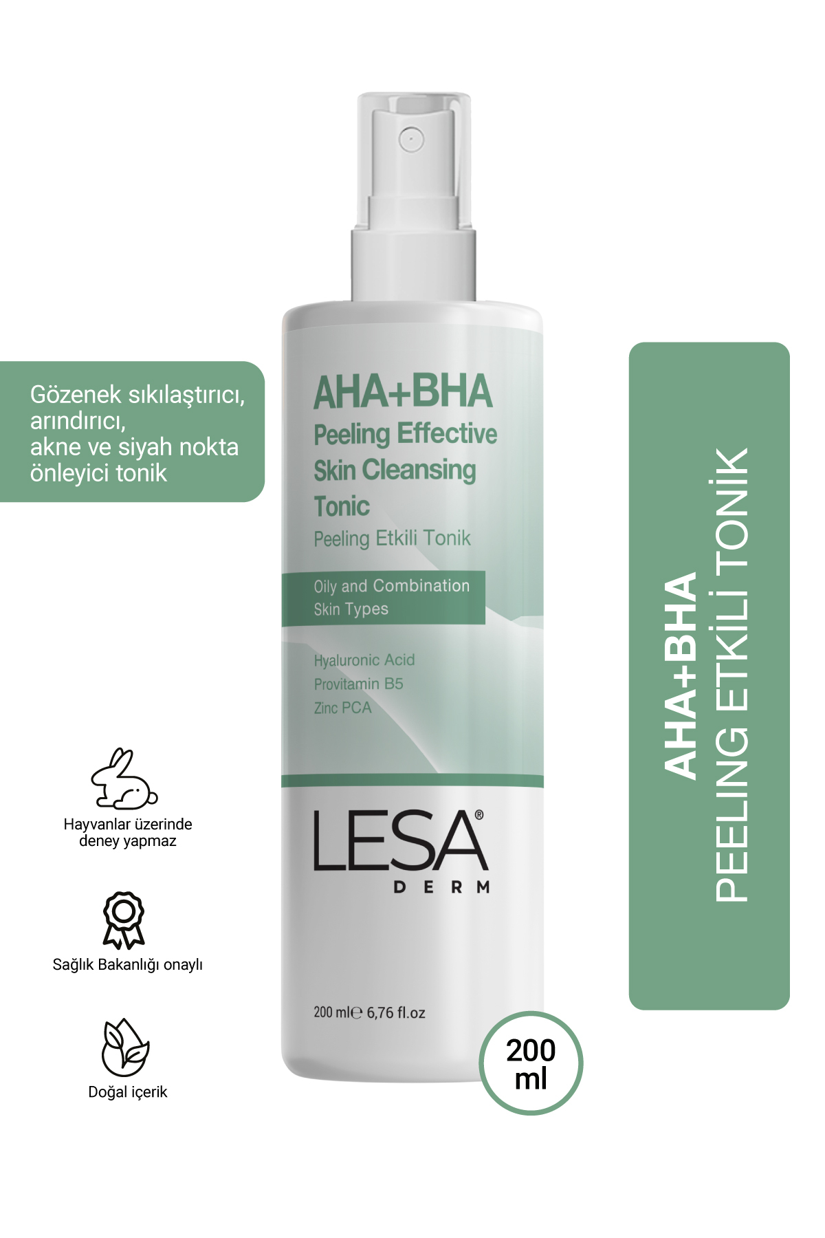 AHA + BHA Peeling Etkili Tonik Gözenek, Akne ve Siyah Nokta Karşıtı 200ml — LPS 200