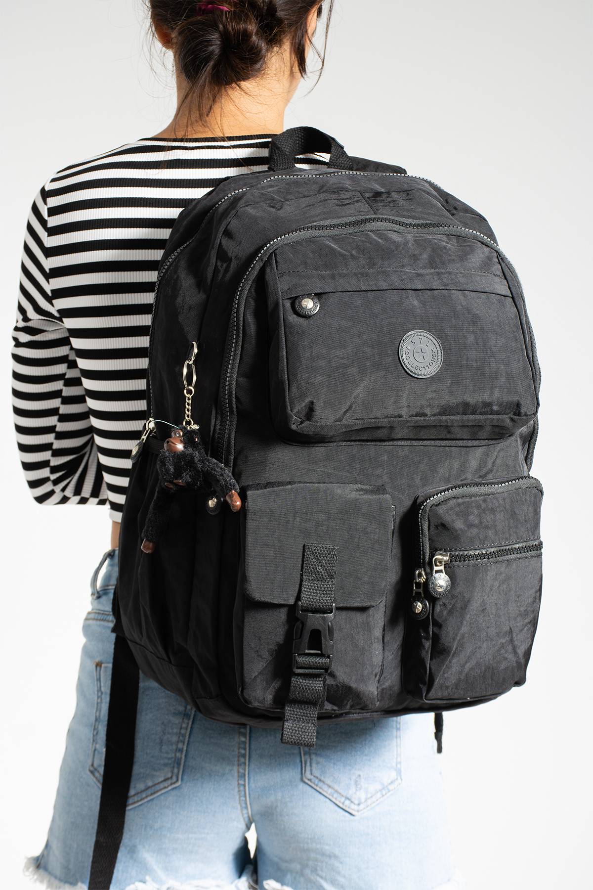 Çanta Trend Mega Lüx Krinkıl Kumaş Lise Ve Ortaokul Sırt Çantası