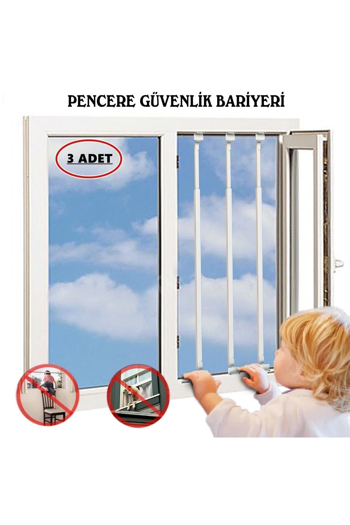 Erol Çocuk Güvenliği Pencere Güvenlik Bariyeri - Uzayıp Kısalabilen 3 Adet fotoğrafı 4 (önizleme)