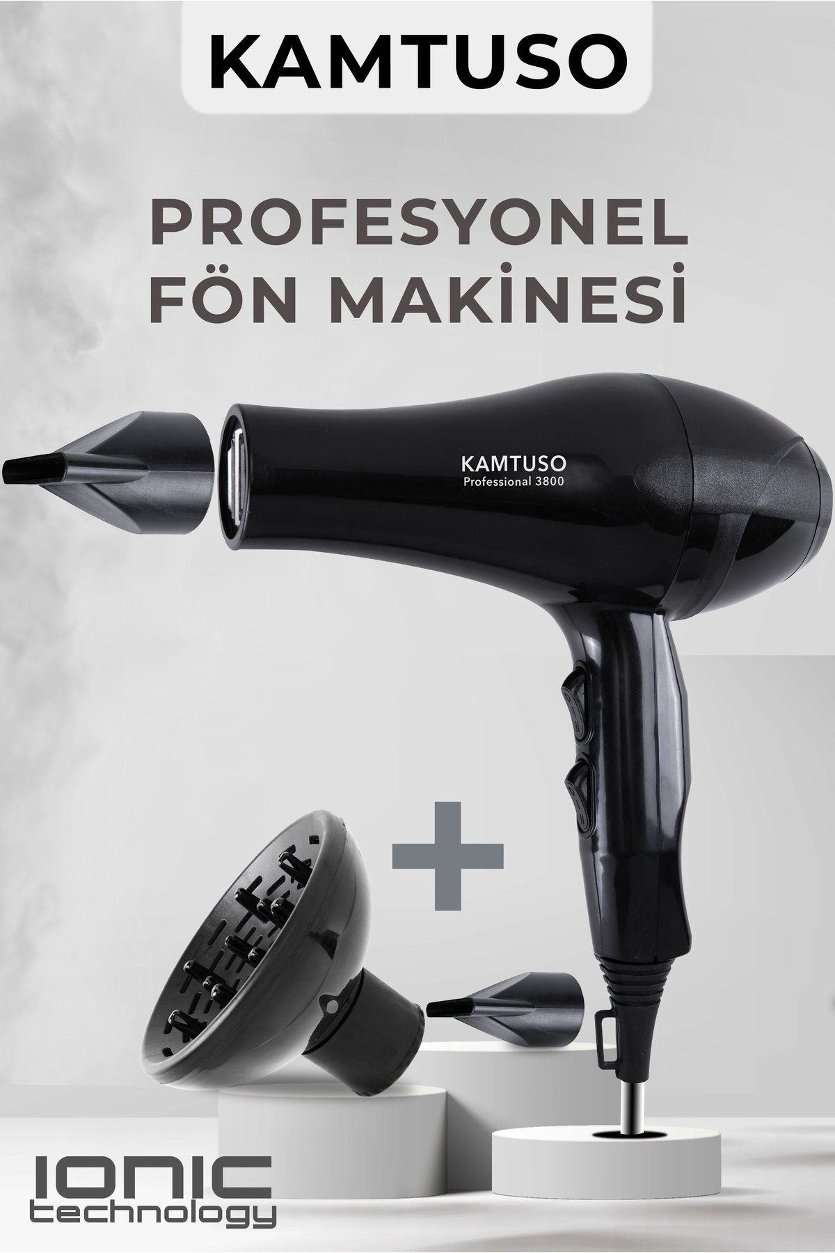 kamtuso 3800 iyonik Vigolu Profesyonel Fön Makinesi Kuaför Saç Kurutma Makinesi