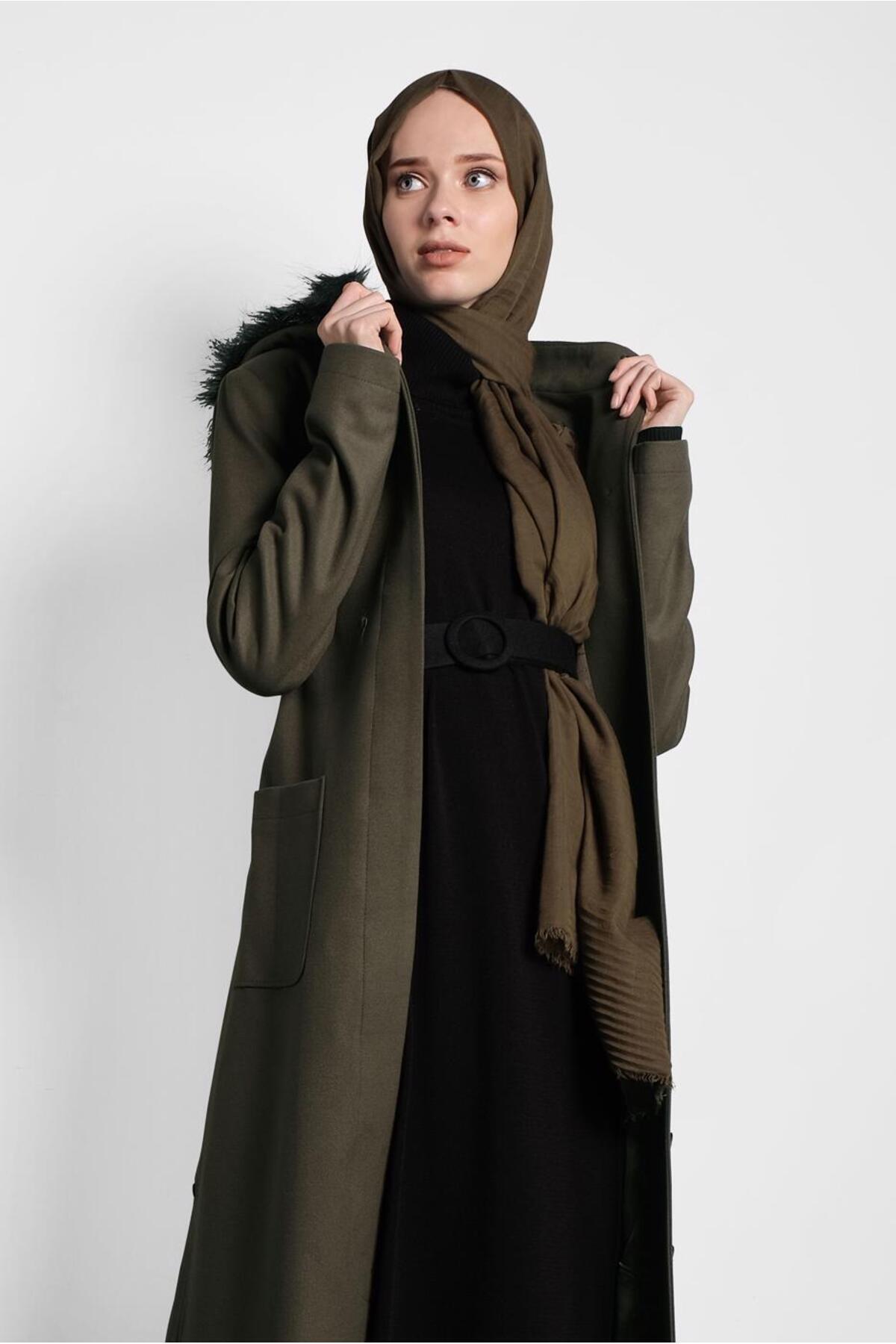 آلوینا کت کلاه‌دار و کمربنددار ۹۰۰۲