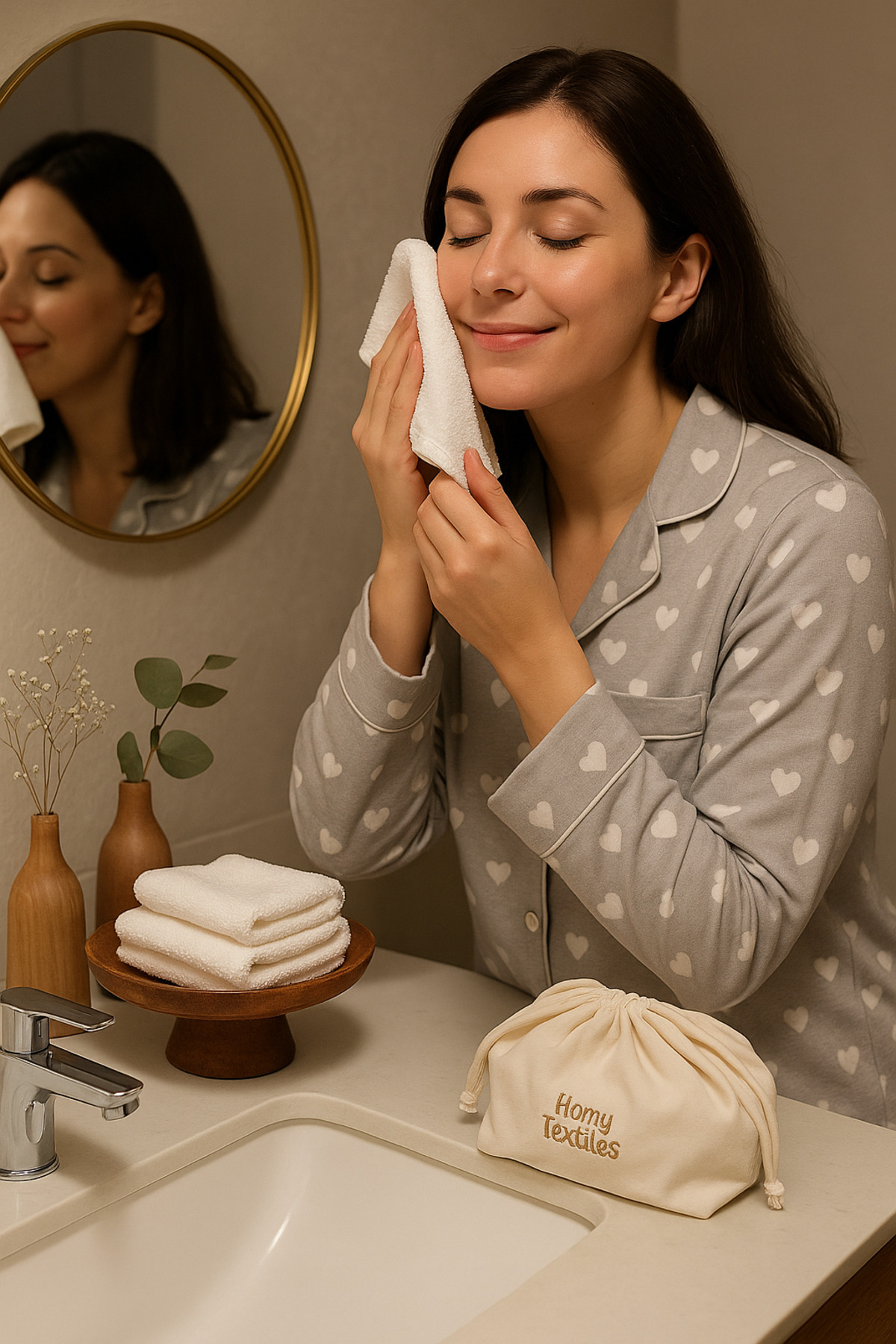 homytextiles Makyaj Temizleme Mendili Yüz Havlusu Bebek Ağız Bezi Organik Bambu 25'li Set Çanta Hediyeli