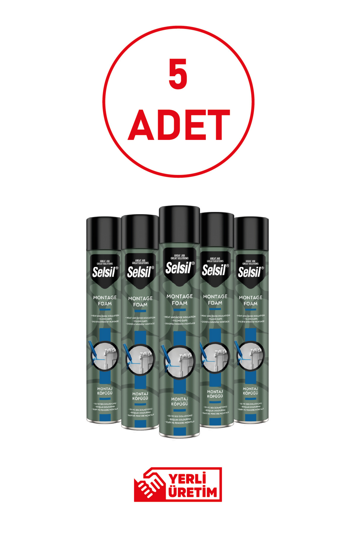 Selsil 750 ml Poliüretan Montaj Köpüğü | Yüksek Dolgu Kapasitesi, Profesyonel İzolasyon ve Dayanıklılık