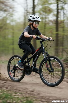 Bisan BUFFALO ERKEK DAĞ BİSİKLETİ 30CM V 24 JANT 18 VİTES MAT SİYAH KIRMIZI