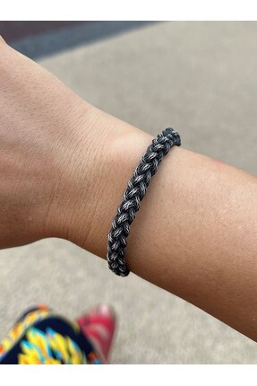 KAZZAZE Gümüş Kazaziye Zincir Dörtlü Örgü Bileklik