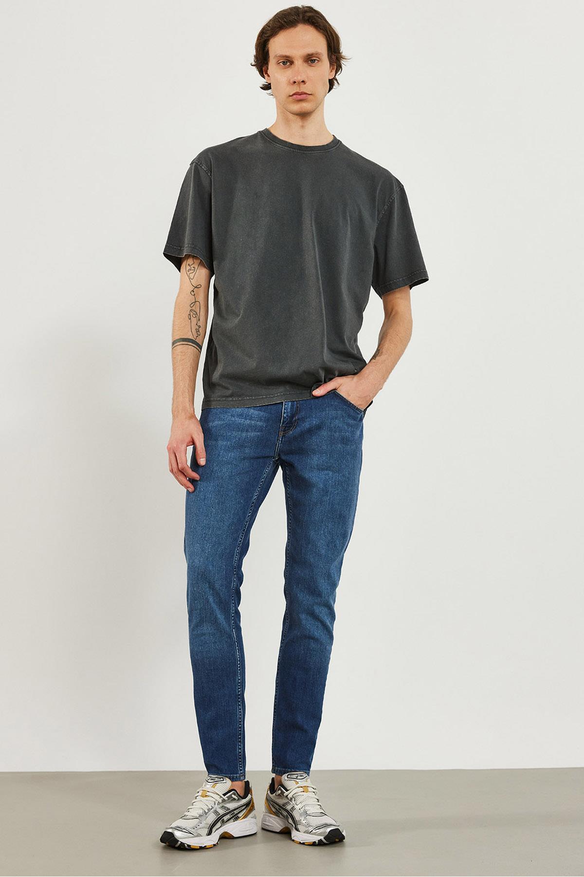 VENA  Teos Dirty Dark Blue Skinny Jean Pantolon-Dirty Dark Blue - Görsel 2