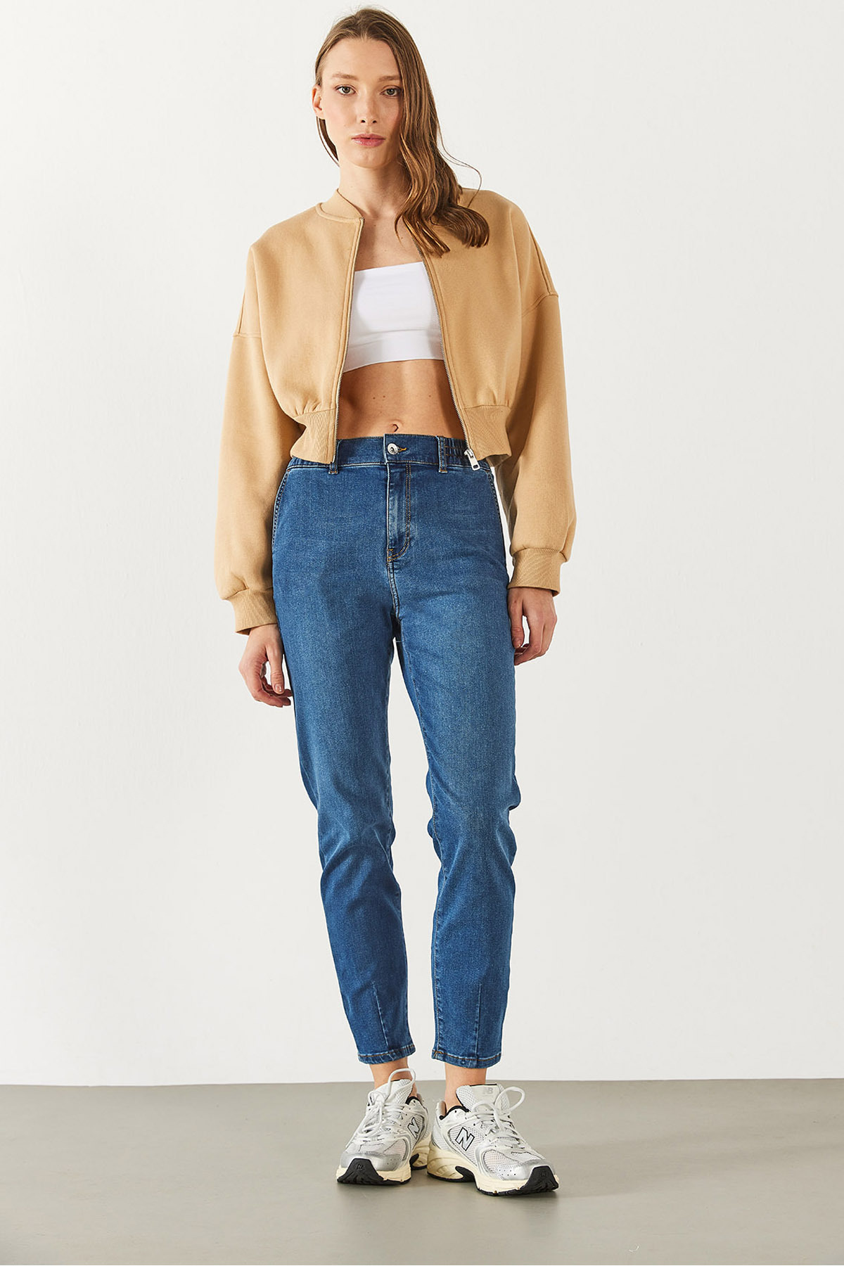 VENA  Kadın Norah Dark Blue Beli Lastikli Jean Pantolon - Dark Blue - Görsel 2