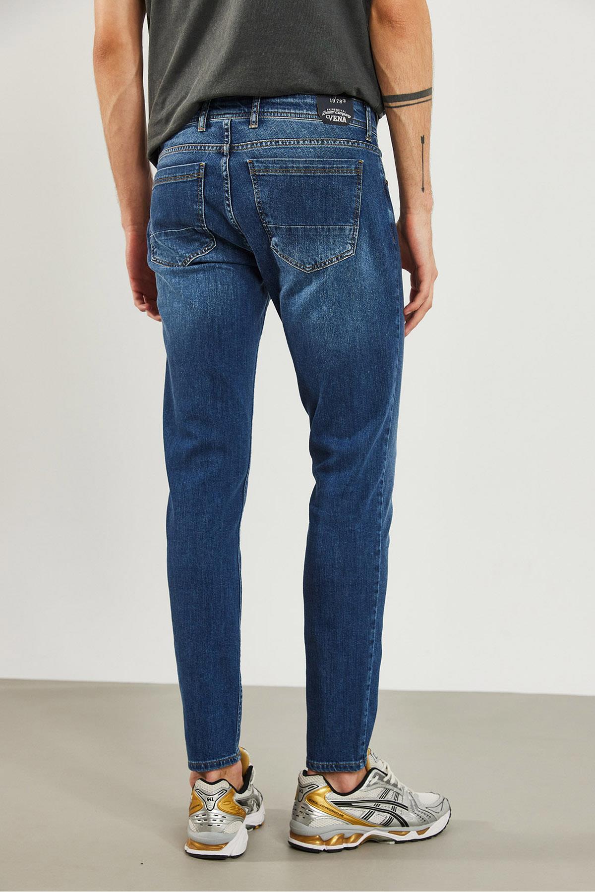 VENA  Teos Dirty Dark Blue Skinny Jean Pantolon-Dirty Dark Blue - Görsel 5