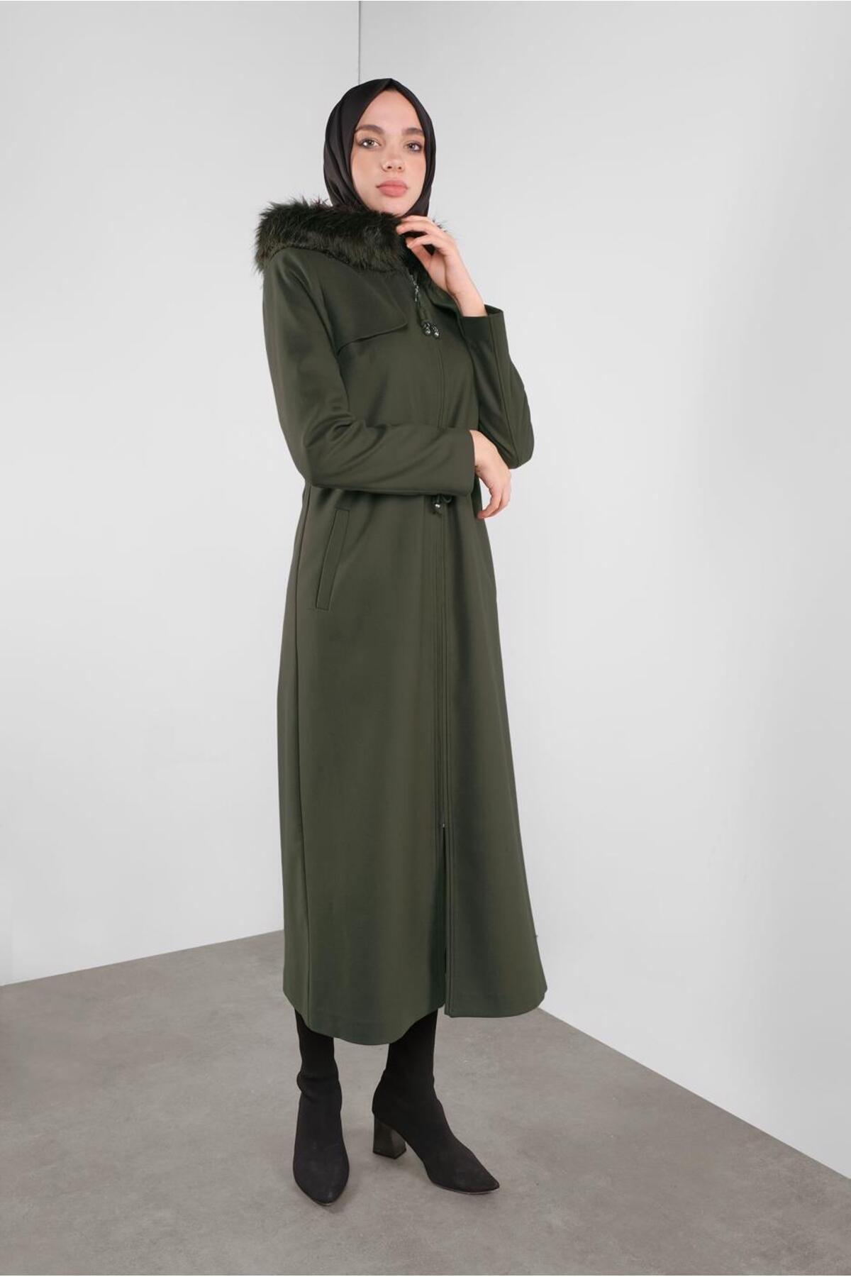 آلوینا پالتوی خزدار کلاه‌دار ۹۰۱۱۱