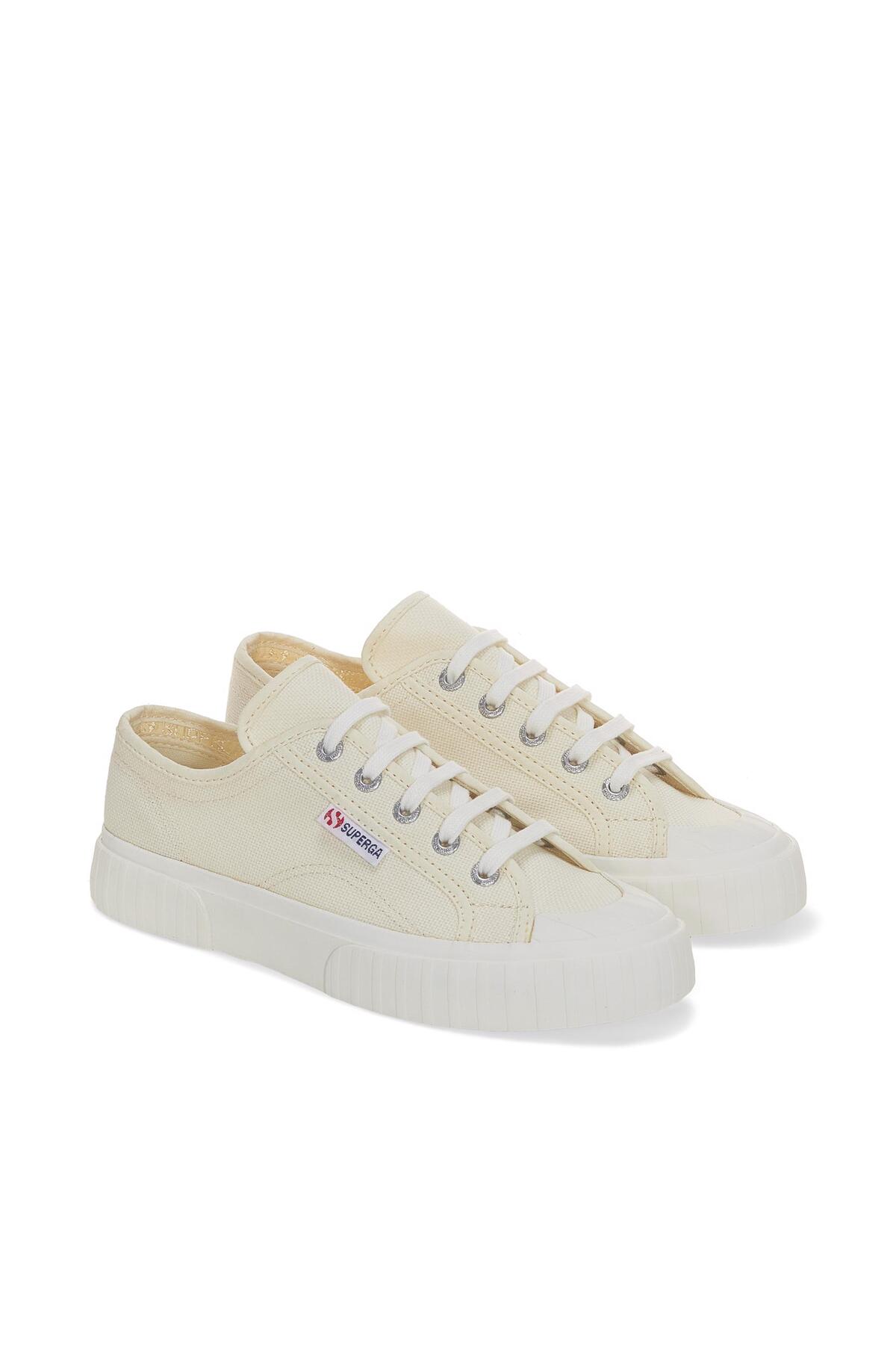 Superga  2630 Stripe Unisex Bej Bileksiz Sneaker - Görsel 2