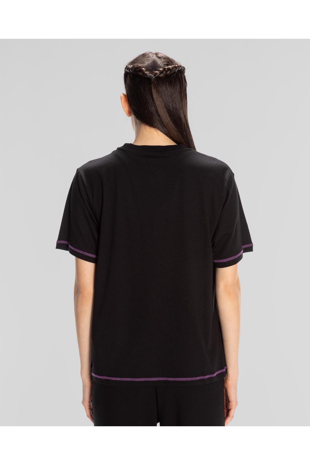 Kappa Authentic Kage T-Shirt Kadın Siyah Regular Tişört görsel 4