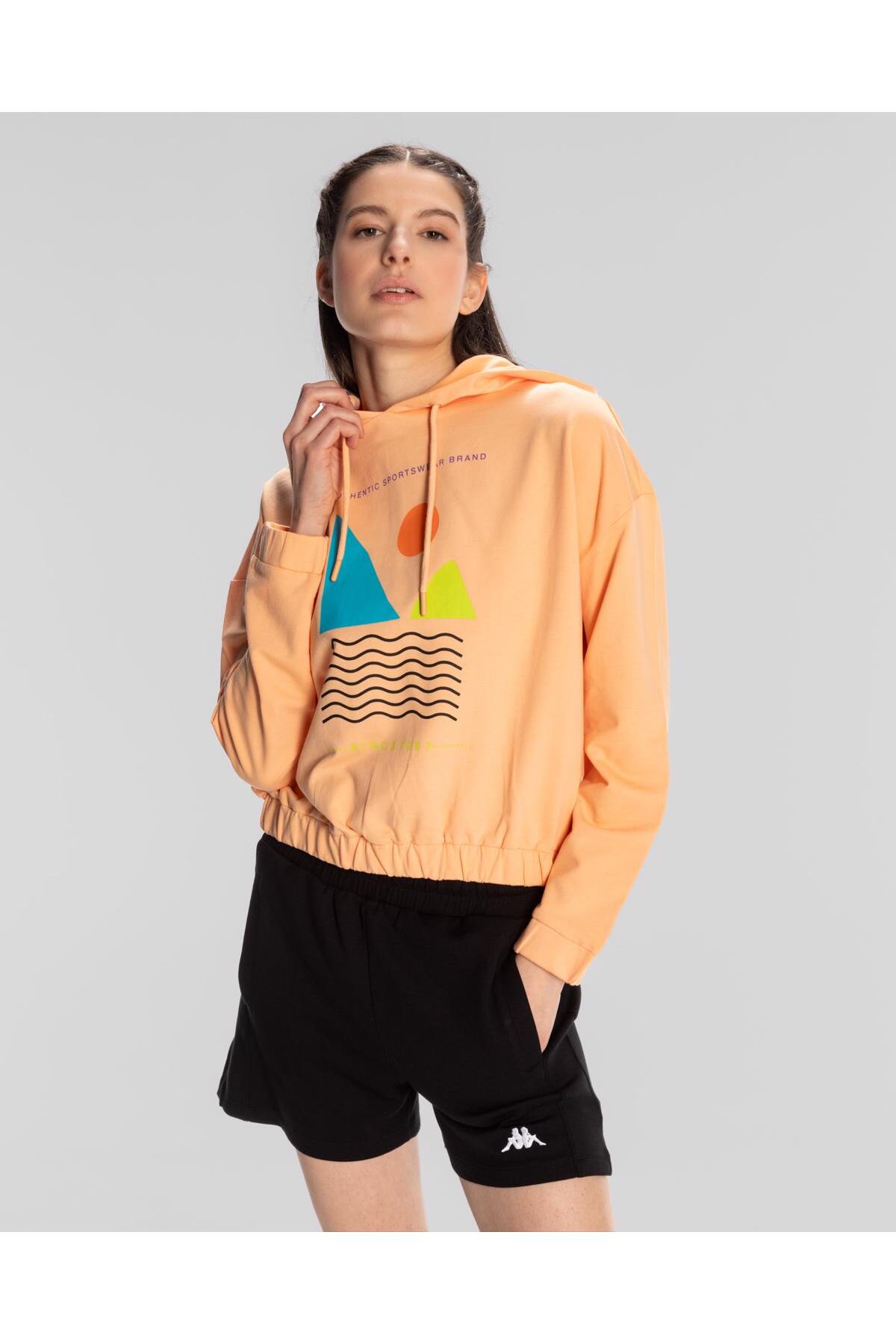Kappa Sport Viola Hoodie Kadın Turkuaz Regular Fit Hoodie görsel 2