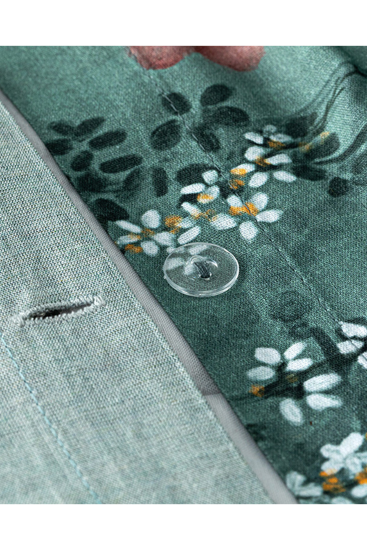 English Home Sweet Spring Dijital Baskılı Çift Taraflı Çift Kişilik Nevresim Takımı Yeşil fotoğrafı 4 (önizleme)