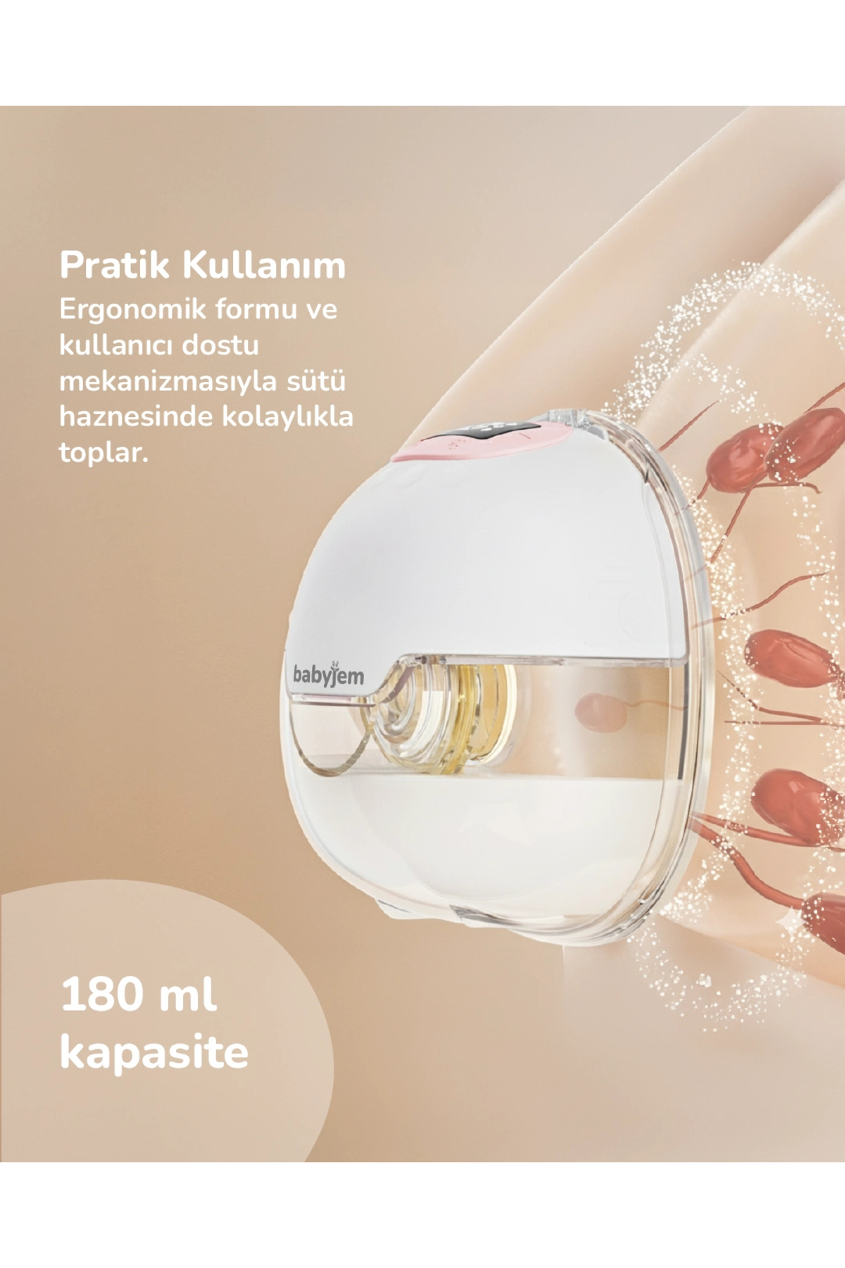 Babyjem Yeni Nesil Ultra Vakumlu Giyilebilir Göğüs Pompası fotoğrafı 7 (önizleme)