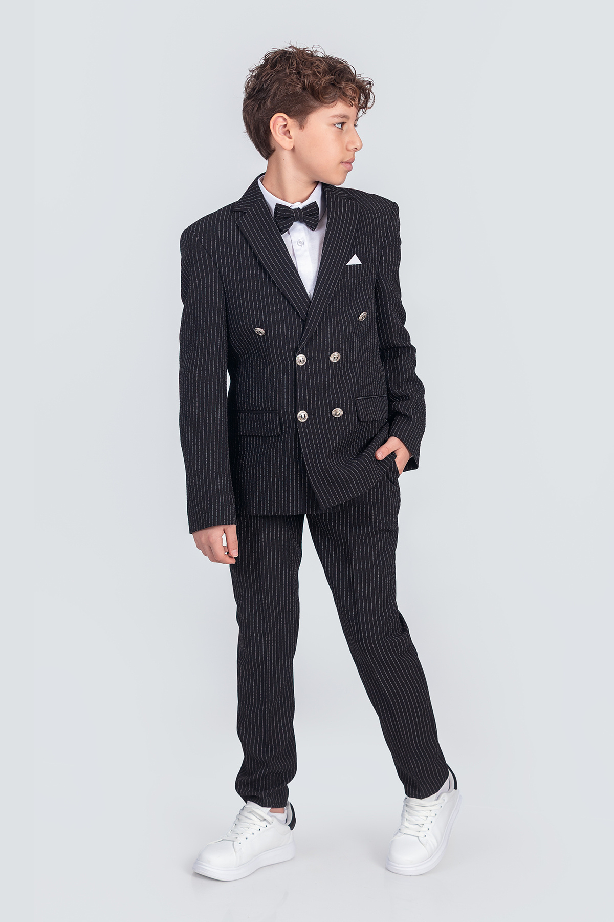 Zaziko Kids Boy's Striped Jacket Shirt Pants Bow Tie Suit Te.1001Y