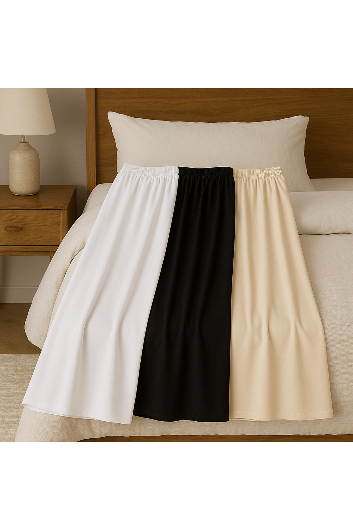 Lesa Wear  3 Adet Uzun Etek Astarı, Jupon Etek Astarı, İçlik Etek Astarı, Etek Altı Astarış, Kombinezon - Görsel 4