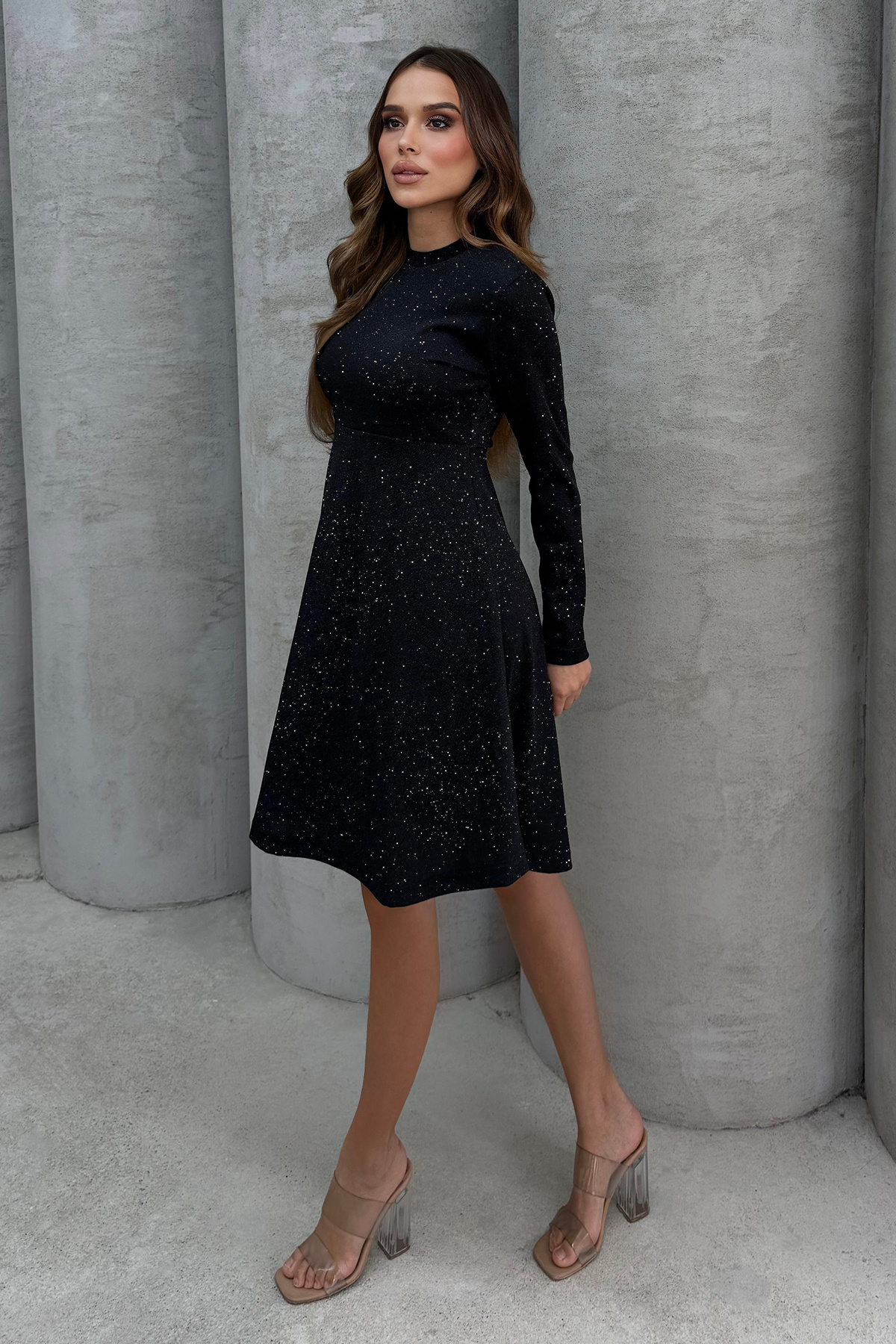 Lesa Wear М'яка міні-сукня з лікрами та блискітками