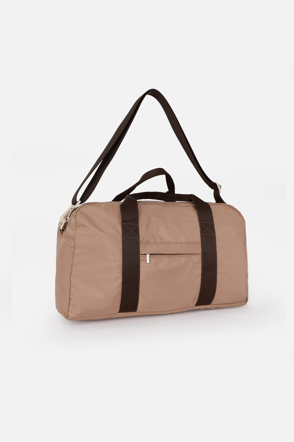 ICONE BAG Icone Kadın Paraşüt Kumaş Önü Cepli Unisex Spor Fitness Gym Çantası Bej görsel 3