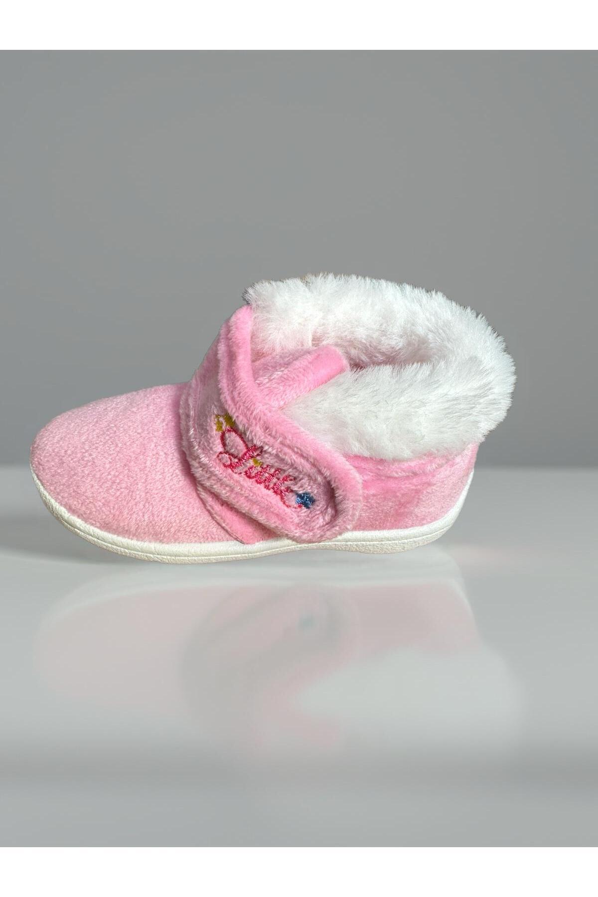 GEZER Pembe içi Kürklü Yumuşacık Kışlık Ev Pandufu görsel 5