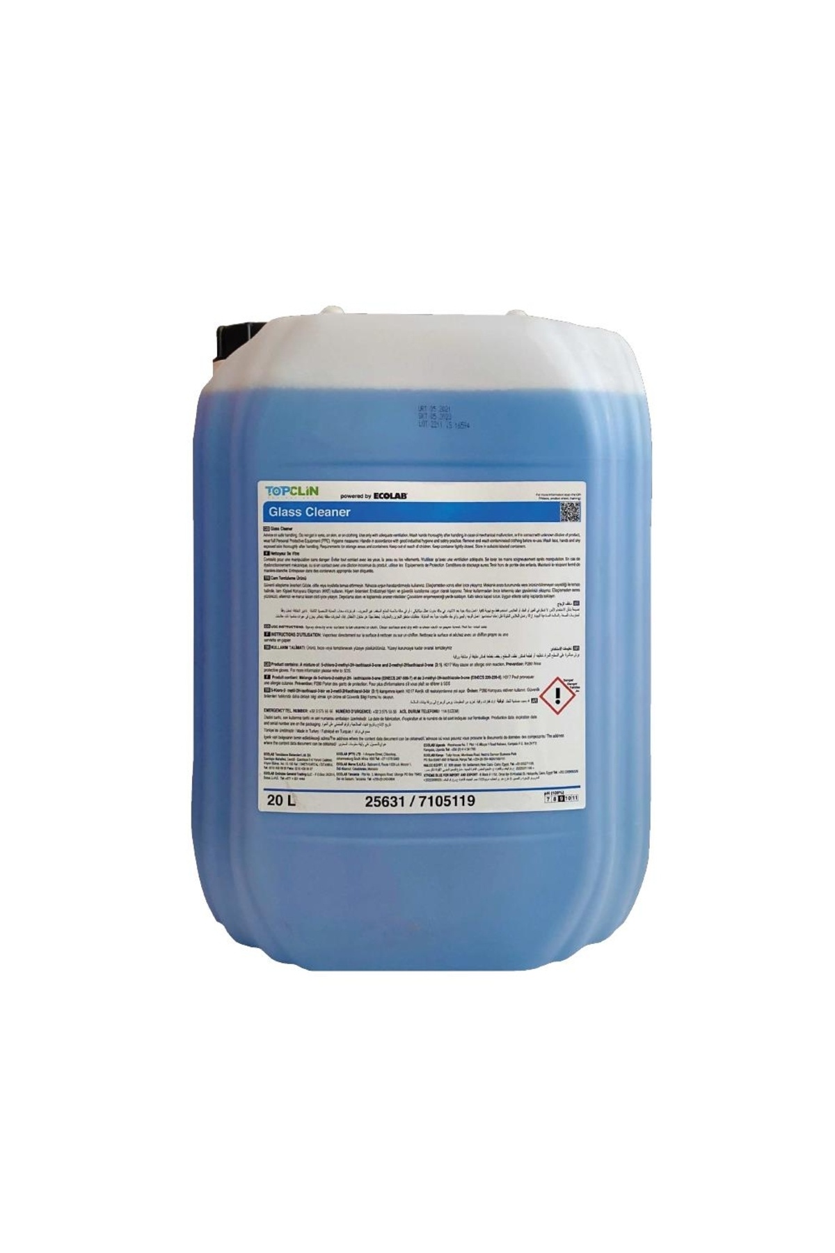 Ecolab GmbH Ecolab Topclin Glass Cleaner Konsantre Cam Temizlik Ürünü 20L