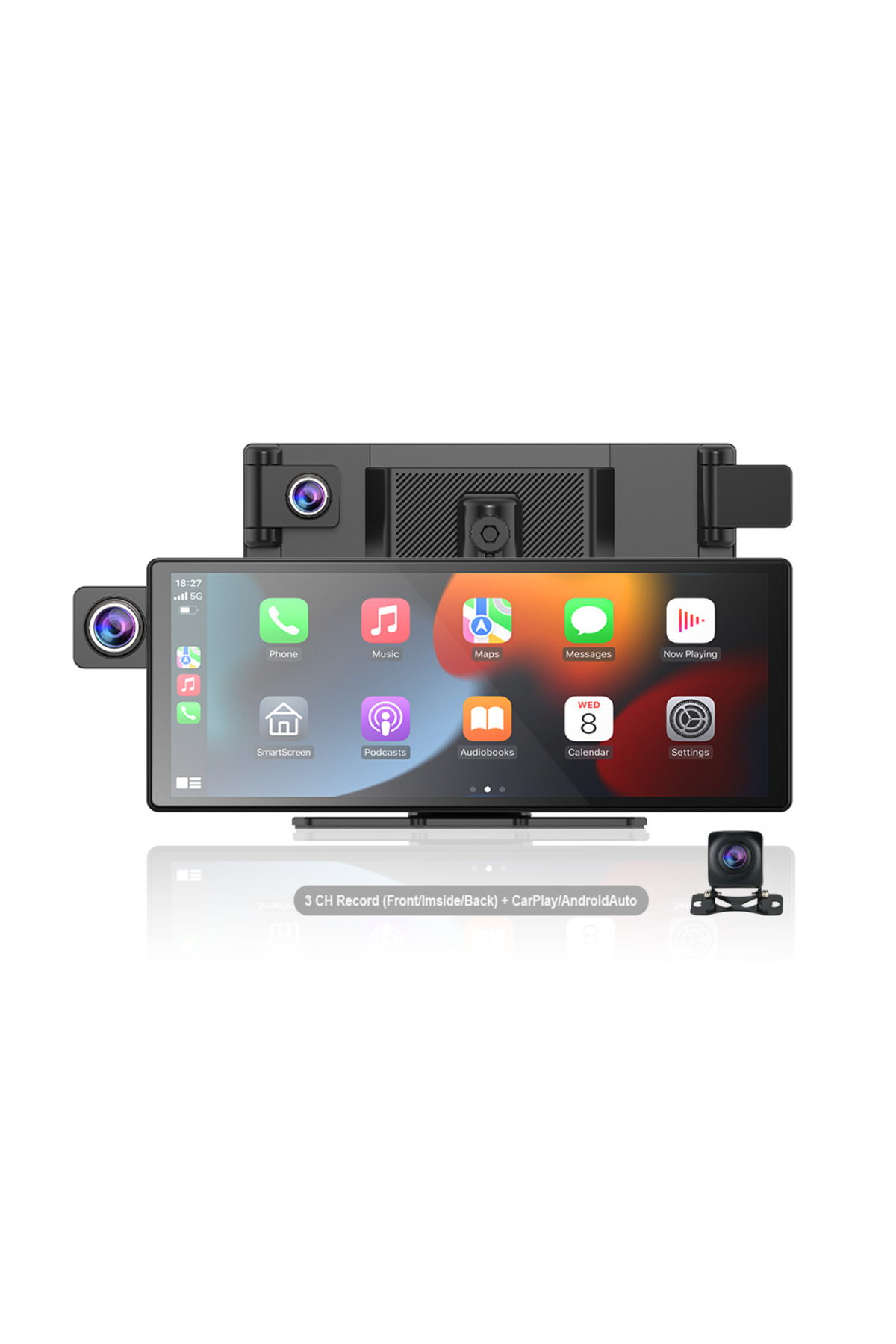 Aırstorr X3 Ekranlı Carplay Apple Android Uyumlu 10.3 inç 2K Görüntü Arka/Ön/İç Görüş Kameralı Araç Ekranı