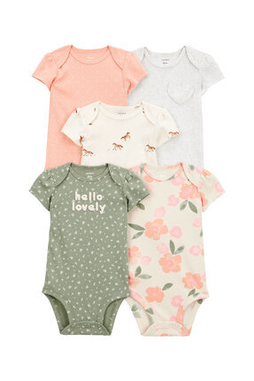 Carter's Kız Bebek Kısa Kollu 5li Body