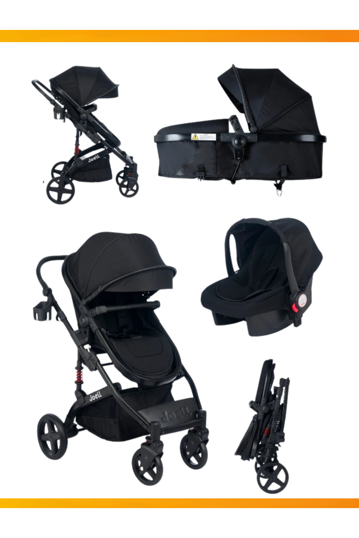 modabebekler Lüks 4’ü 1 Arada Travel Sistem Bebek Arabası Seti – Portbebe, Ana Kucağı, Çanta, Aksesuar fotoğrafı 3 (önizleme)