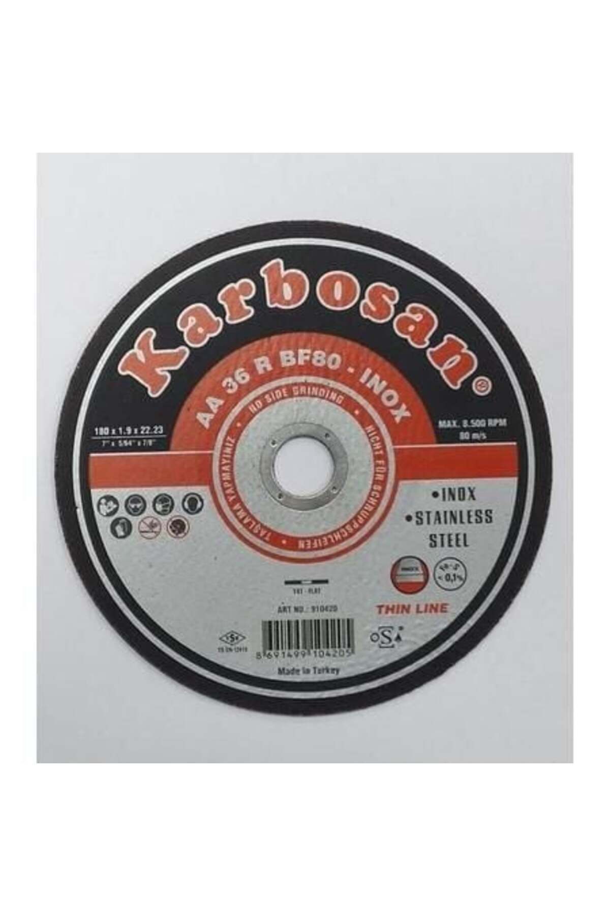 Skygo Karbosan Thinline İnox Kesici 180X1,9X22,23 mm