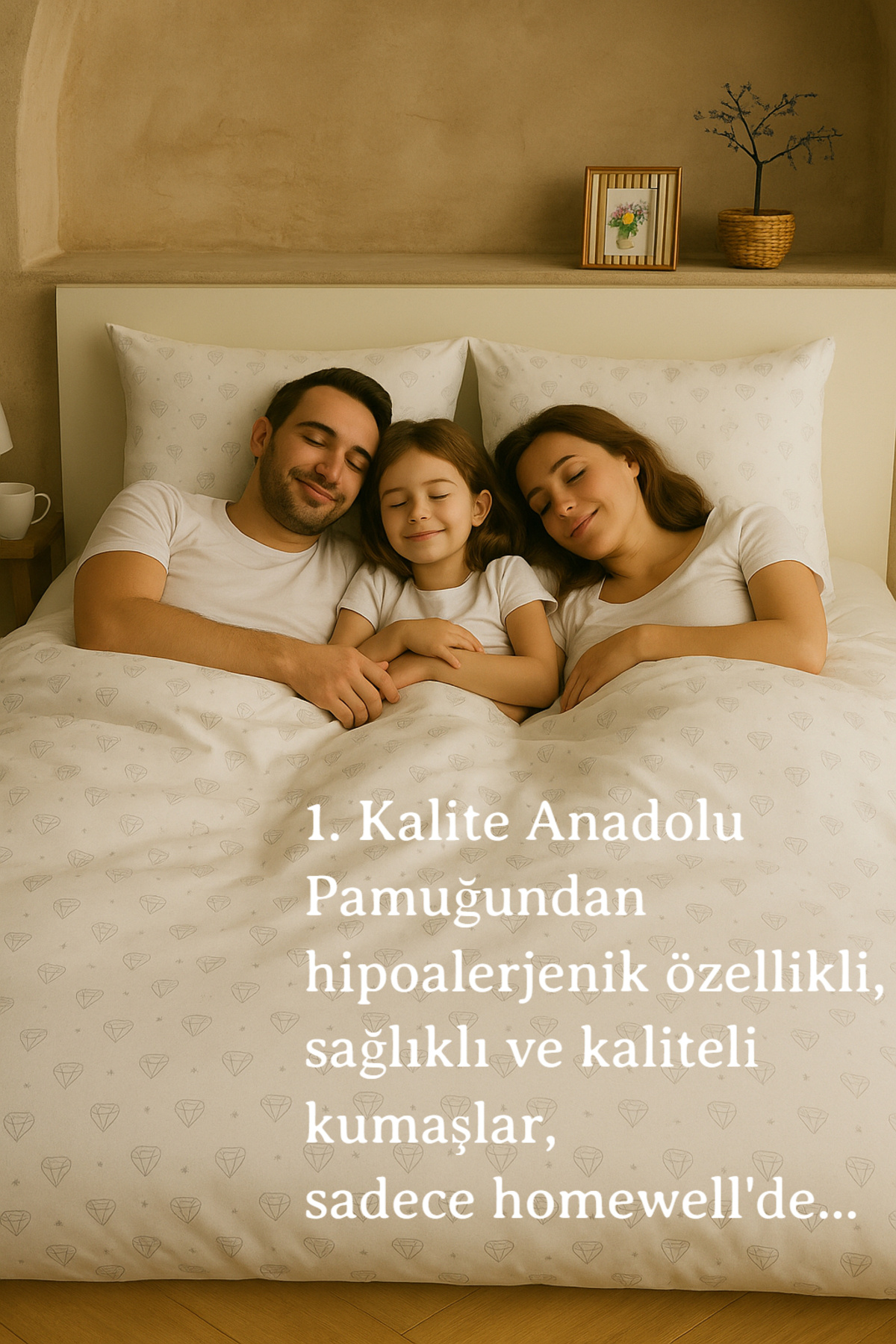homewell 1.Kalite Doğal Anadolu Pamuğundan Hipoalerjenik Battal Boy 220 X 240 Nevresim Takımı Diamond