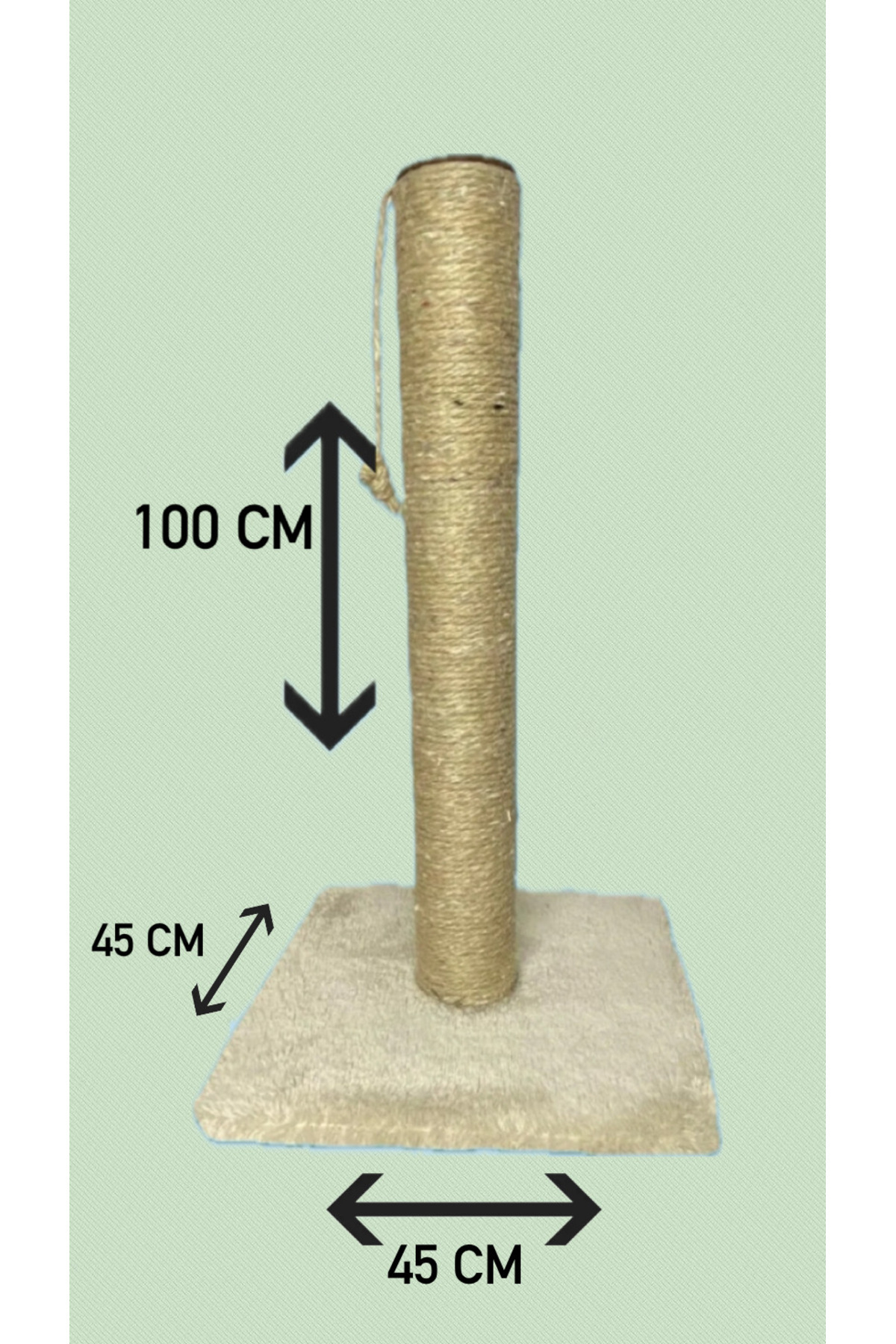 PurrPad 100 cm Tırmalama Tahtası Kare Bej Yerli İp