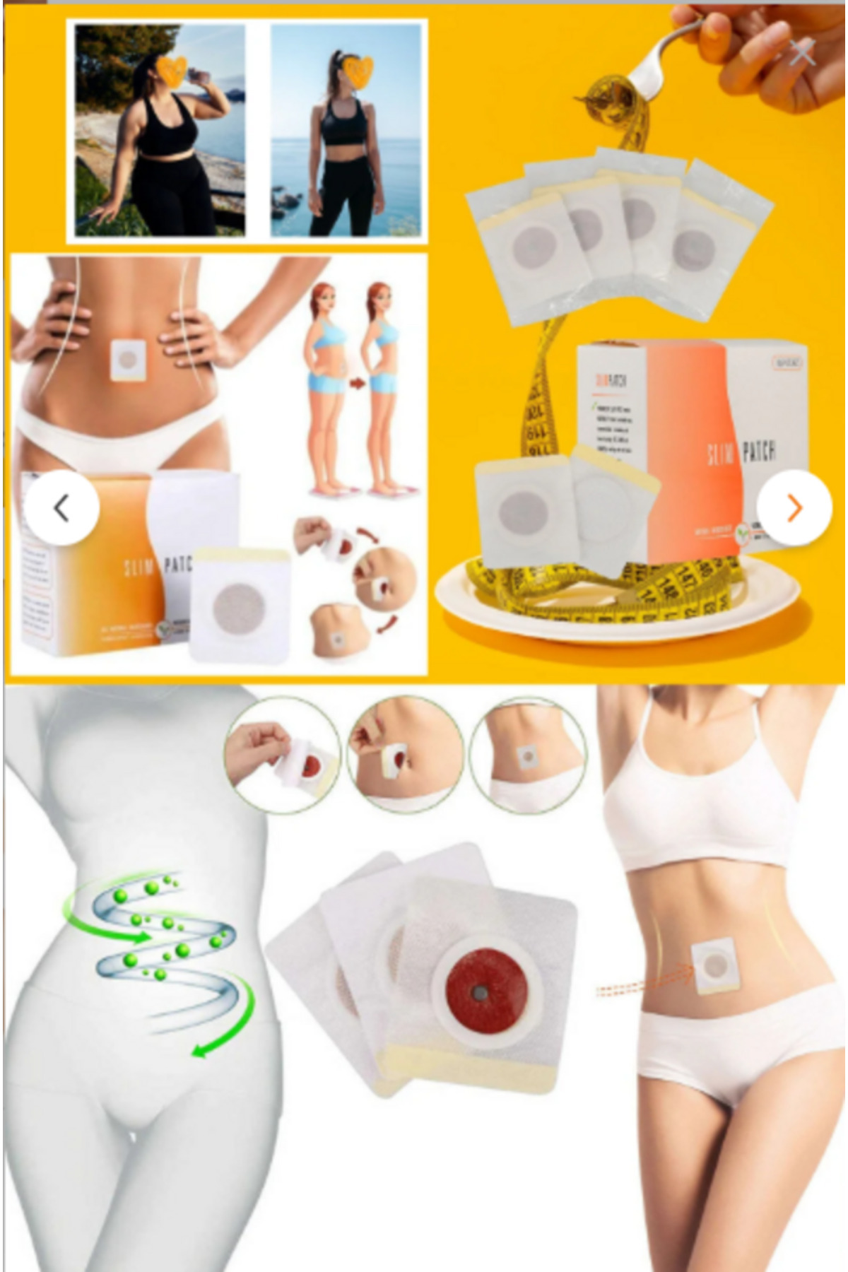 Angelesyaşam ANGELES YAŞAM Bölgesel Yağ Eritme Bantları Incelme Bandı - Göbek Bandı 30 Adet