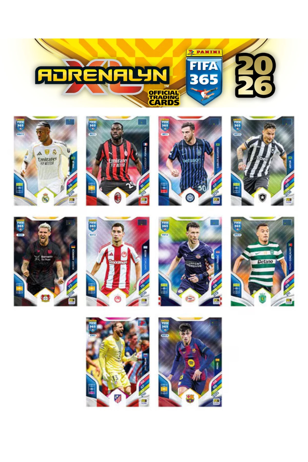 بستهٔ مگا استارتر کارتهای بازیکن فوتبال فیفا ۳۶۵ دارای مجوز تا سال ۲۰۲۶، مجموعهٔ جدید ۵۰ عددی (۵۰×۶=۳۰۰ کارت)