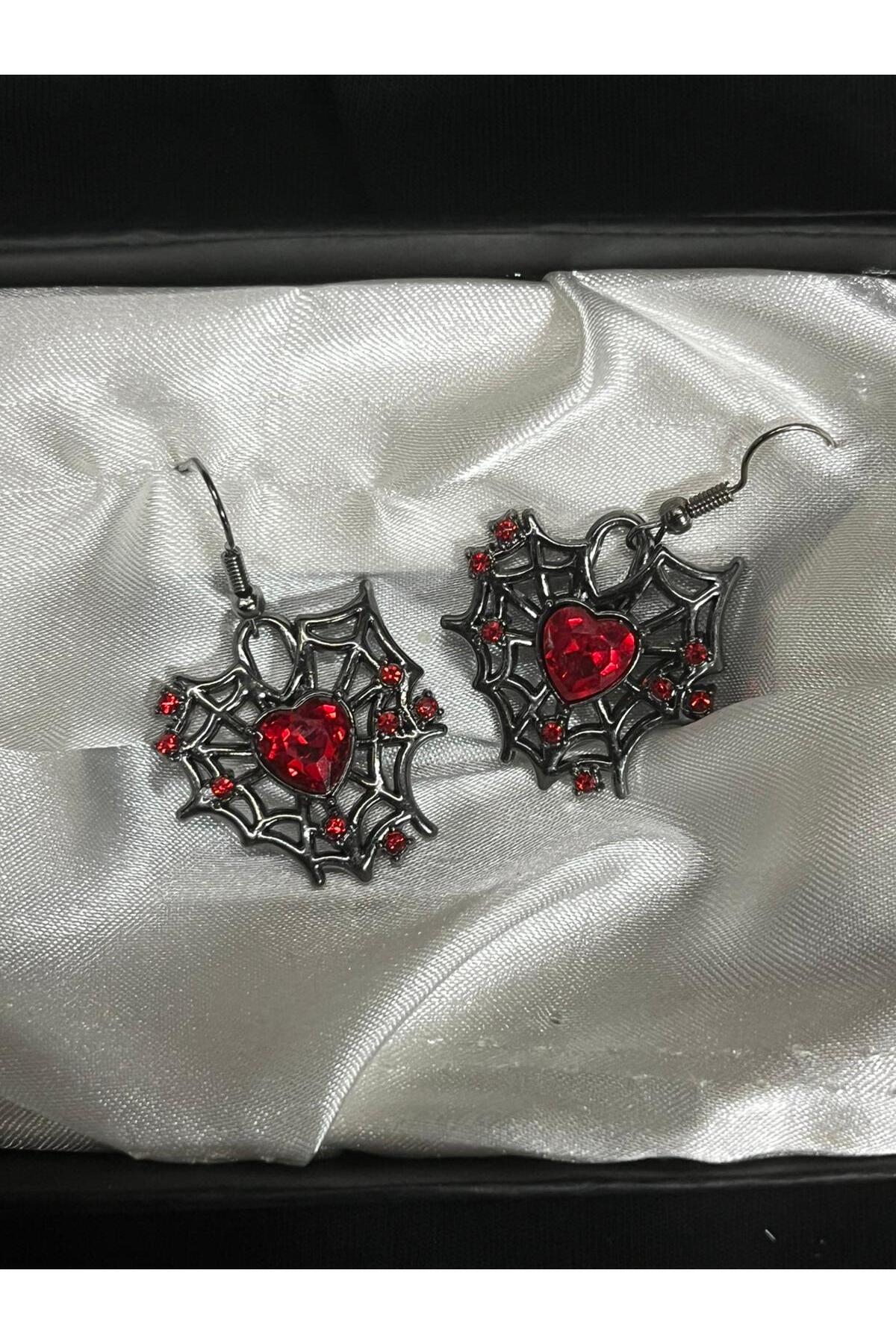 DÜKKAN DESİGN TAŞLI ÖRÜMCEK AĞI GOTİK KÜPE