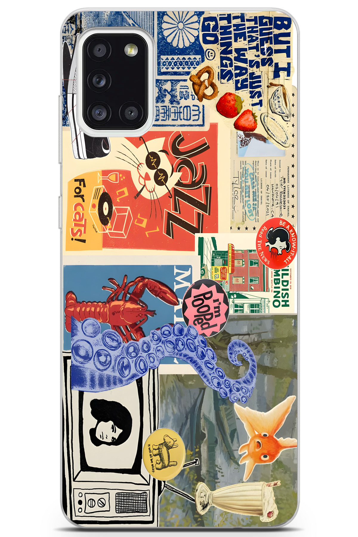 Samsung Galaxy A31 Compatible Printed Soft Silicone Transparent Phone Case