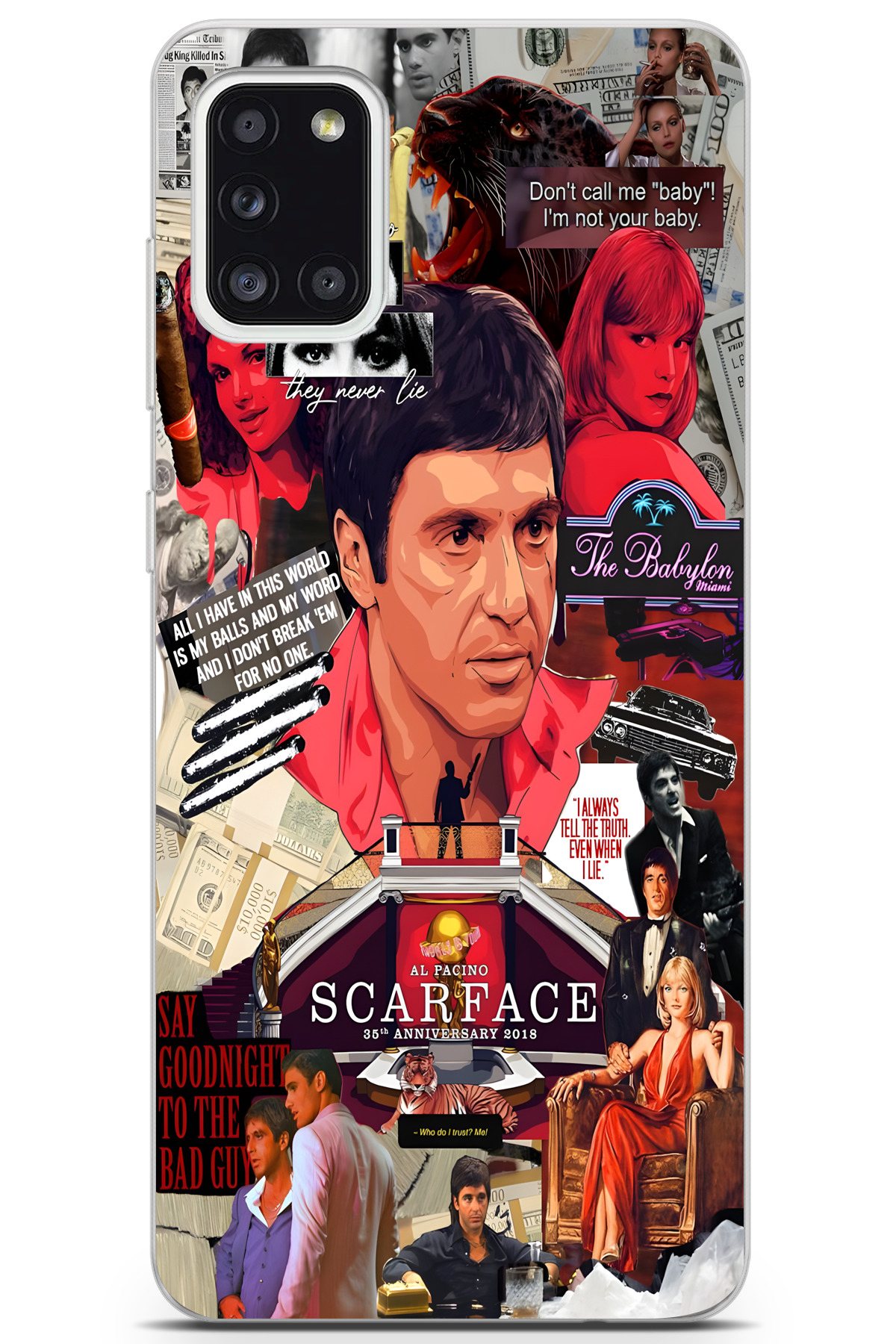 Samsung Galaxy A31 Compatible Printed Soft Silicone Transparent Phone Case